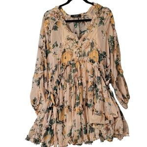 O.P.T. Angelique ruffled baby doll mini   dress - M.         J24